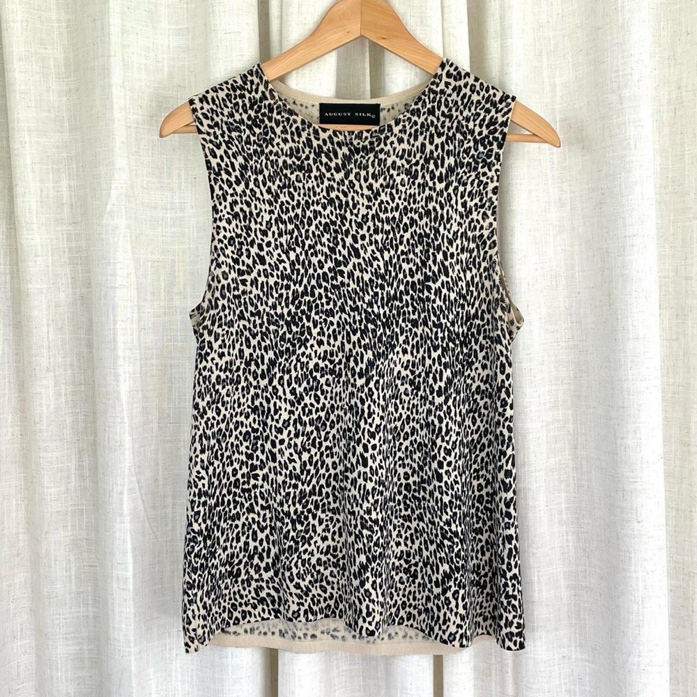 Vintage silk leopard print tank top